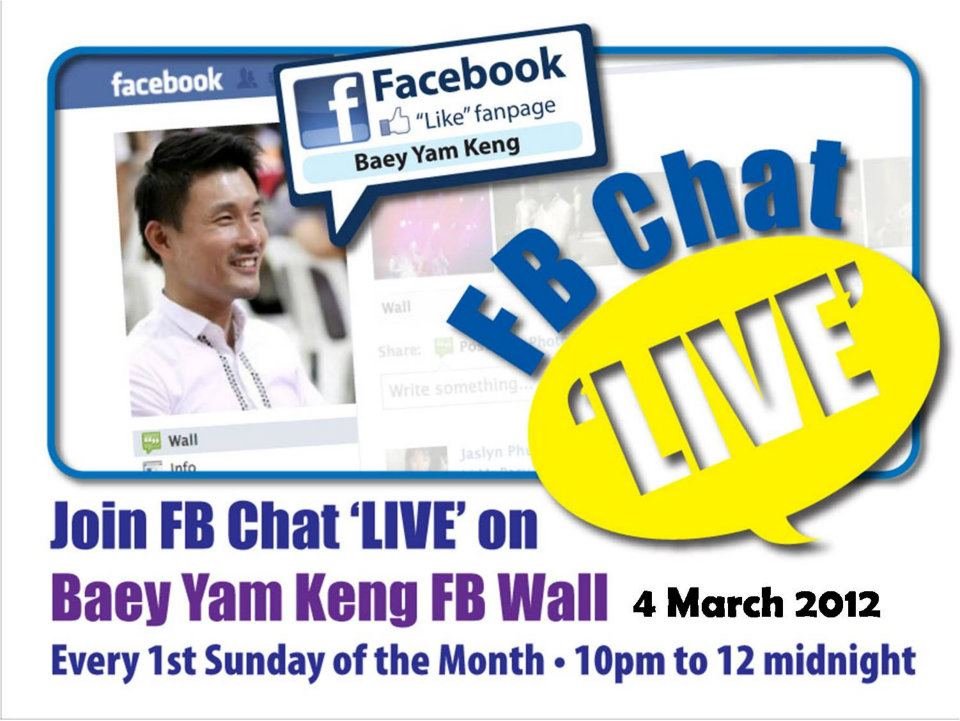 Baey Yam Keng to conduct 'Live' Facebook chat with humans (not ...